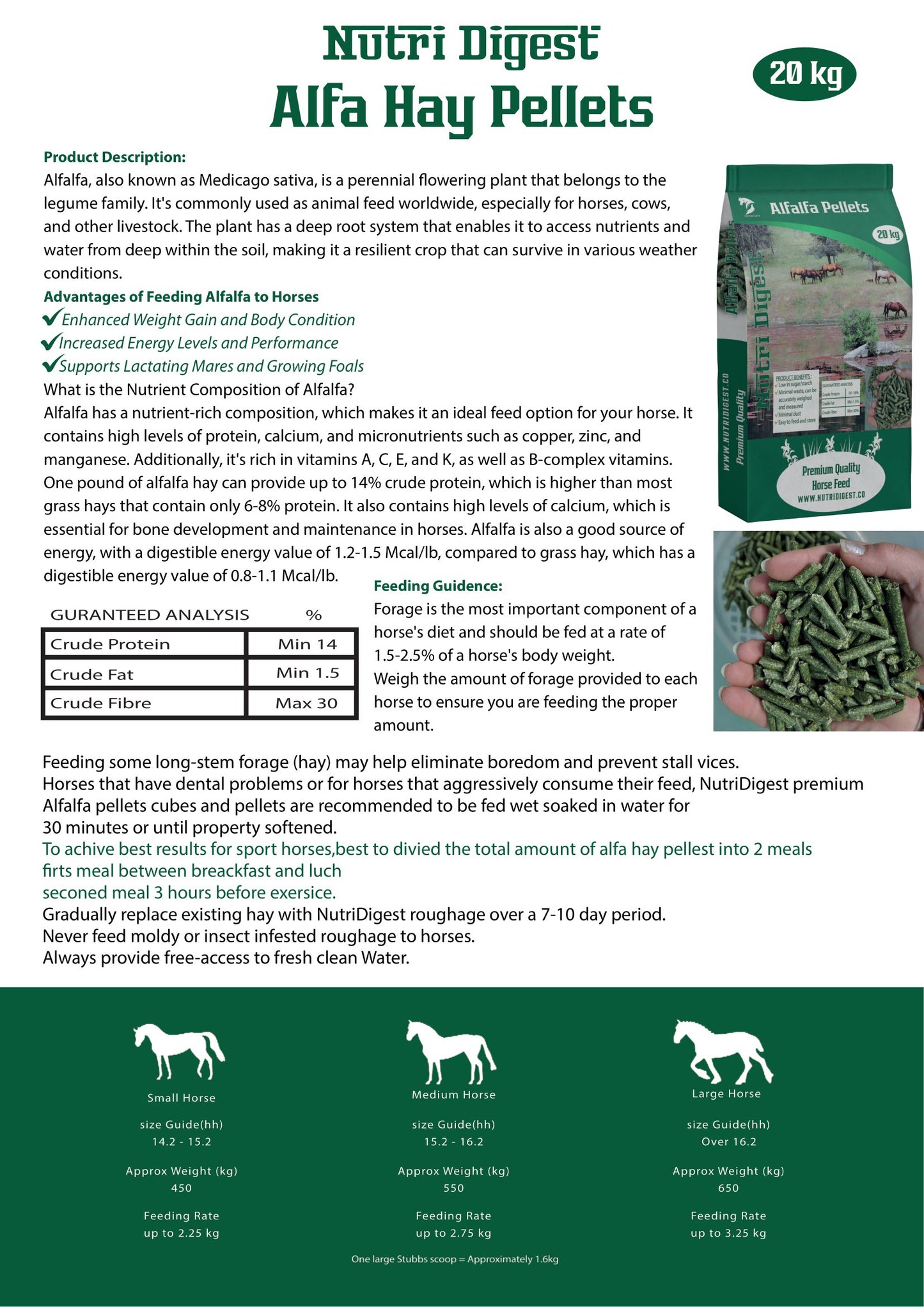 Alfalfa Hay Pellets 20kg