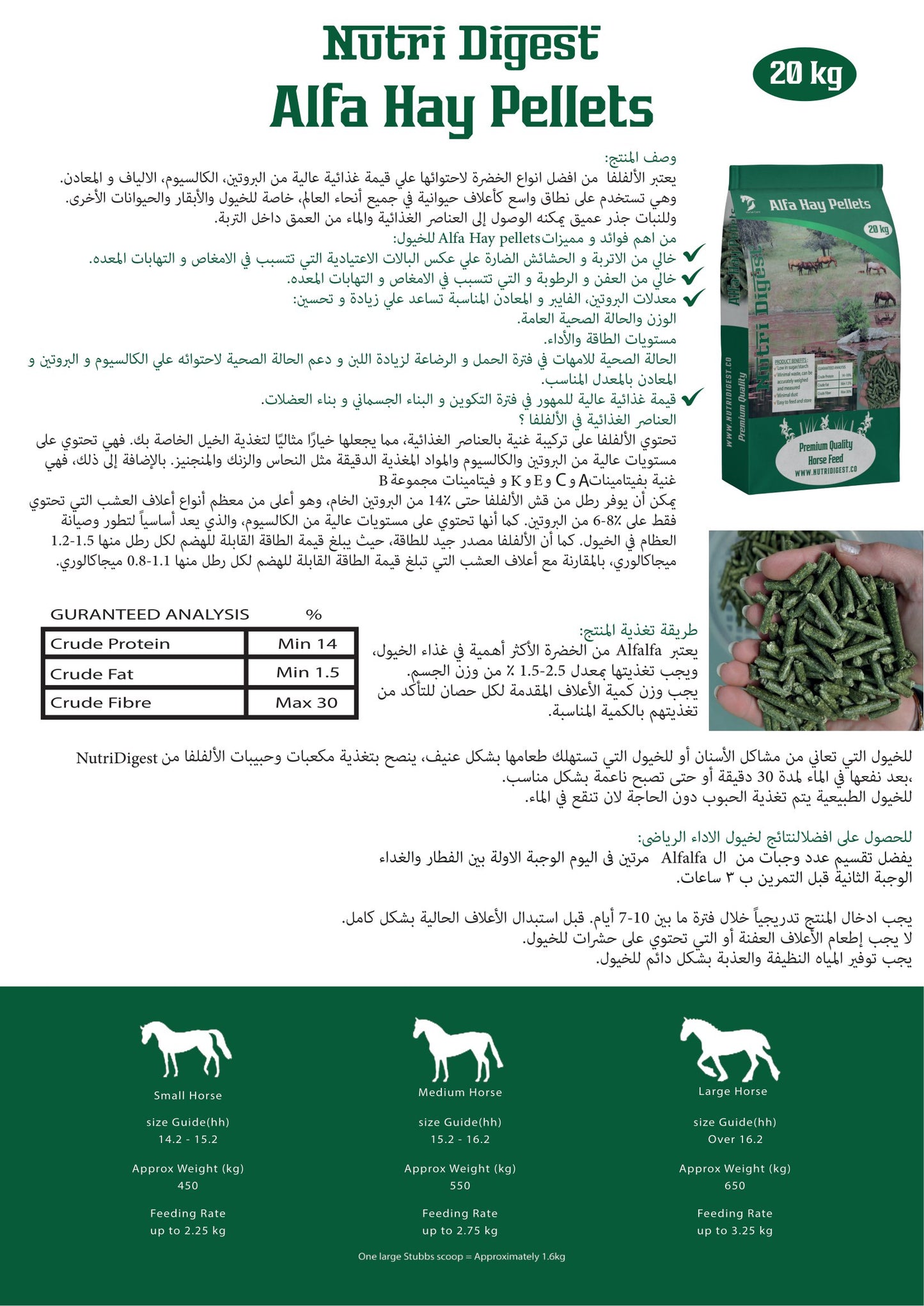 Alfalfa Hay Pellets 20kg